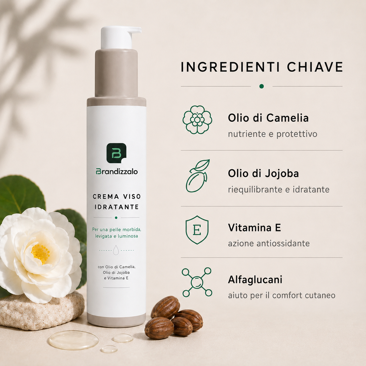Crema Viso Idratante Brandizzalo - ingredienti